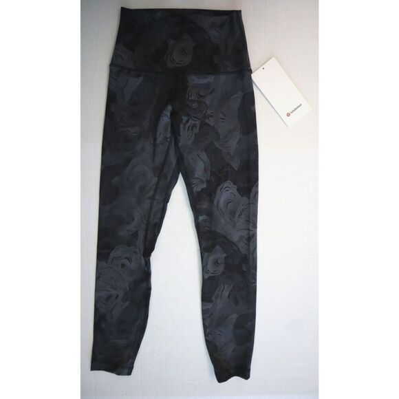 Lululemon W5GNKS Women's Sz 2 Black/Gray Tie Dye Align Pant 28" Tights - Picture 1 of 10